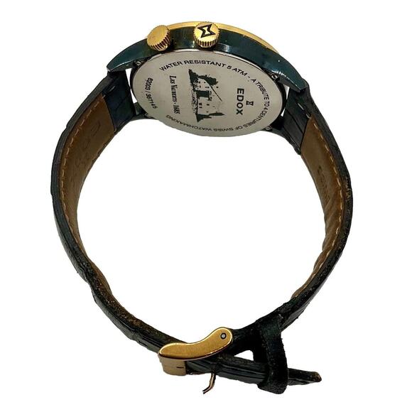 Edox Men’s Watch Les Vauberts Big Date GMT Rose Gold PVD No. 62003 - Picture 7 of 8